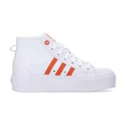 Adidas Platform Mid High-Top Sneaker Orange White, Dam