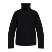 Courrèges Polo med broderad logotyp Black, Dam