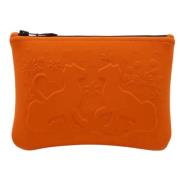 Hermès Vintage Pre-owned Tyg kuvertvskor Orange, Dam