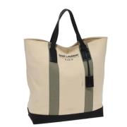 Yves Saint Laurent Vintage Pre-owned Canvas axelremsvskor Beige, Dam