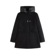 Fay Svart Toggle Coat med Grodlås Black, Dam