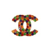 Chanel Vintage Pre-owned Tyg broscher Multicolor, Dam