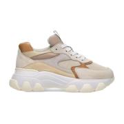 Hogan Trendiga Hyperaktiva Sneakers för Kvinnor Beige, Dam