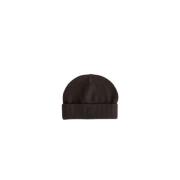 Moncler Brun Ull Beanie MAT Black Linje Brown, Unisex