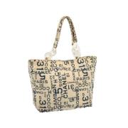 Chanel Vintage Pre-owned Canvas chanel-vskor Beige, Dam