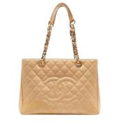 Chanel Vintage Pre-owned Laeder chanel-vskor Beige, Dam