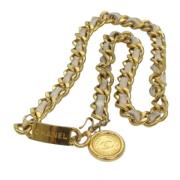 Chanel Vintage Pre-owned Metall skrp Yellow, Dam