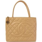 Chanel Vintage Pre-owned Laeder chanel-vskor Beige, Dam