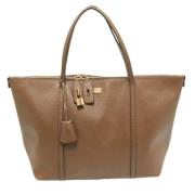 Dolce & Gabbana Pre-owned Pre-owned Laeder totevskor Beige, Dam