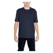 Armani Exchange Svart Tryck Bomull T-shirt Män Black, Herr