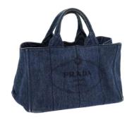 Prada Vintage Pre-owned Canvas prada-vskor Blue, Dam