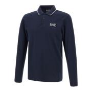 Emporio Armani EA7 Navy Blue Cotton Polo Shirt Blue, Herr