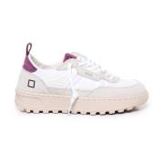 D.a.t.e. Vita Lila Dam Läder Sneakers White, Dam