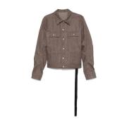 Rick Owens Denim Trucker Jacka Brown, Herr