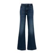 7 For All Mankind Utsvängda jeans Blue, Dam