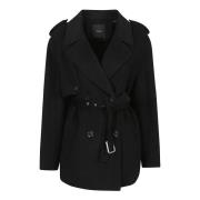 Pinko Stilig Trench Fackla Black, Dam