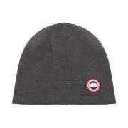 Canada Goose Järngrå Logo Beanie Hat Gray, Herr