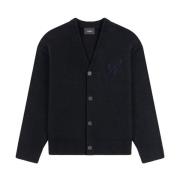 Axel Arigato Svart Signature Cardigan Sweaters Black, Herr