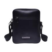 Baldinini Black leather crossbody bag Black, Herr