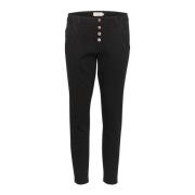 Cream Pitch Black Slim-Fit Cropped Jeans Black, Dam