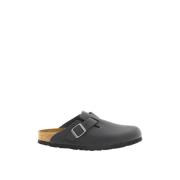 Birkenstock Smal passform Boston Sabot i oljat Nubuck läder Black, Dam