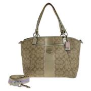 Coach Pre-owned Pre-owned Canvas axelremsvskor Yellow, Dam