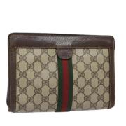 Gucci Vintage Pre-owned Laeder kuvertvskor Beige, Dam