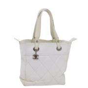 Chanel Vintage Pre-owned Belagd canvas chanel-vskor White, Dam