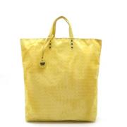 Bottega Veneta Vintage Pre-owned Nylon handvskor Yellow, Dam