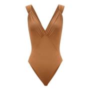 Saint Laurent Brun Silk Blend Crossover Body Brown, Dam