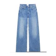 Anine Bing Blå Bomull Wide Leg Jeans Blue, Dam