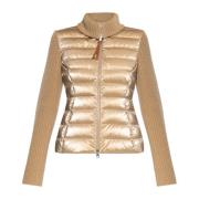 Moncler Kofta med vadderad framsida Beige, Dam