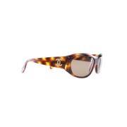 Chanel Vintage Pre-owned Plast solglasgon Brown, Dam