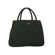 Prada Vintage Pre-owned Nylon handvskor Green, Dam