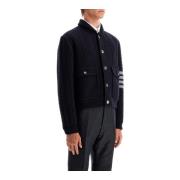 Thom Browne Ull 4-Bar Bomberjacka Blue, Herr