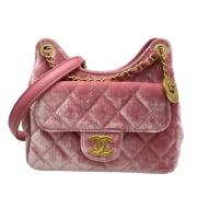 Chanel Vintage Pre-owned Sammet chanel-vskor Pink, Dam