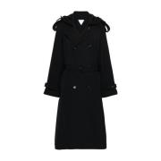 Bottega Veneta Midnight Blue Trench Coat Black, Dam