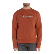 Calvin Klein Röd Logo Print Sweatshirt Brown, Herr