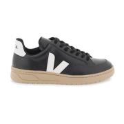 Veja Läder V-12 Sneakers med Gummimonogram Black, Dam