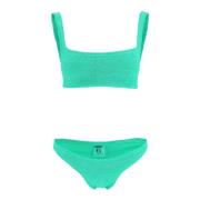 Hunza G Rynkad Stretch Tvådelad Bikini Set Green, Dam