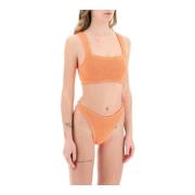 Hunza G Rynkad Stretch Xandra Bikini Set Orange, Dam