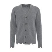 Mauro Grifoni Grå Stickat Aw24 Handtvätt Gray, Herr