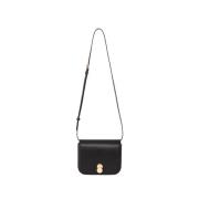 Fabiana Filippi Svart Mini Messenger Väska med Twistlås Black, Dam