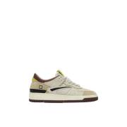 D.a.t.e. Beige Läder Sneakers med Mocka Insatser Multicolor, Herr