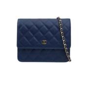 Chanel Vintage Pre-owned Laeder plnbcker Blue, Dam