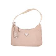 Prada Vintage Pre-owned Nylon handvskor Beige, Dam