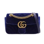 Gucci Vintage Pre-owned Sammet handvskor Blue, Dam