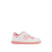 PINKO Love Birds Logo Läder Sneakers White, Dam