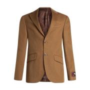 Etro Kamelbrun Cashmerejacka med Logotyp Brown, Herr