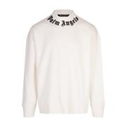 Palm Angels Vit Oversized Sweatshirt med Logotyp White, Herr